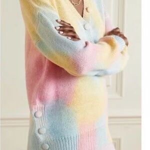 LoveShackFancy Naveen V-Neck Pullover Sweater Tie Dye Fairy Tale Women’s XSmall